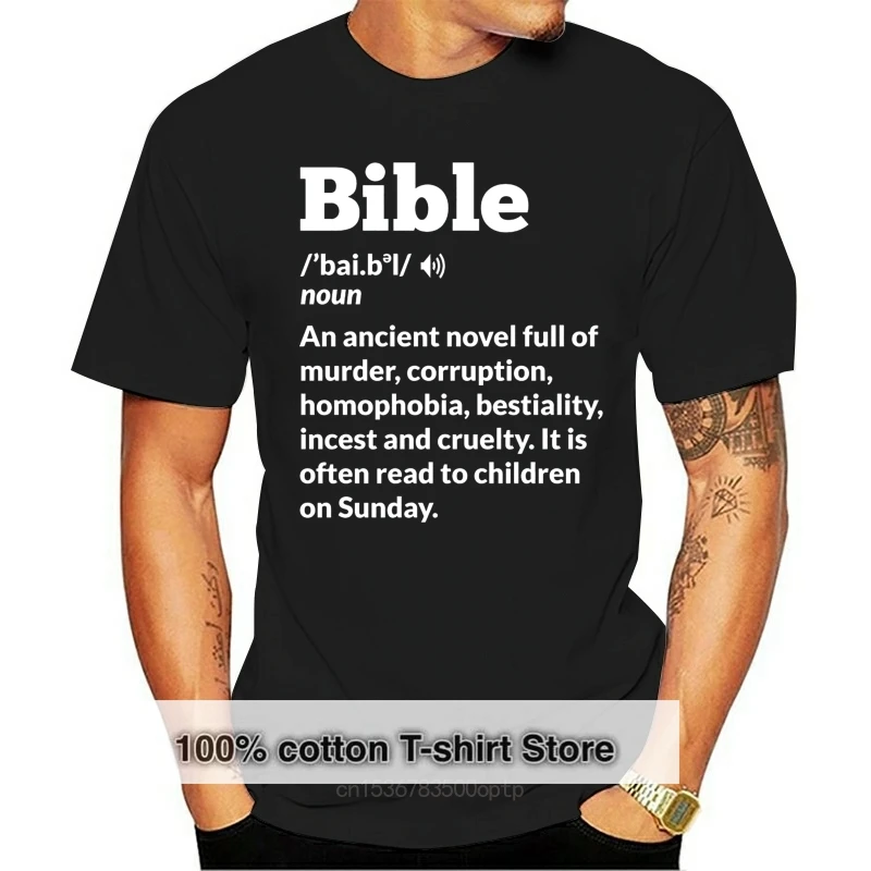 Забавная атеистическая футболка с определением Библии atheist funny atheism anti religion humor reason Докинз Изображение 0