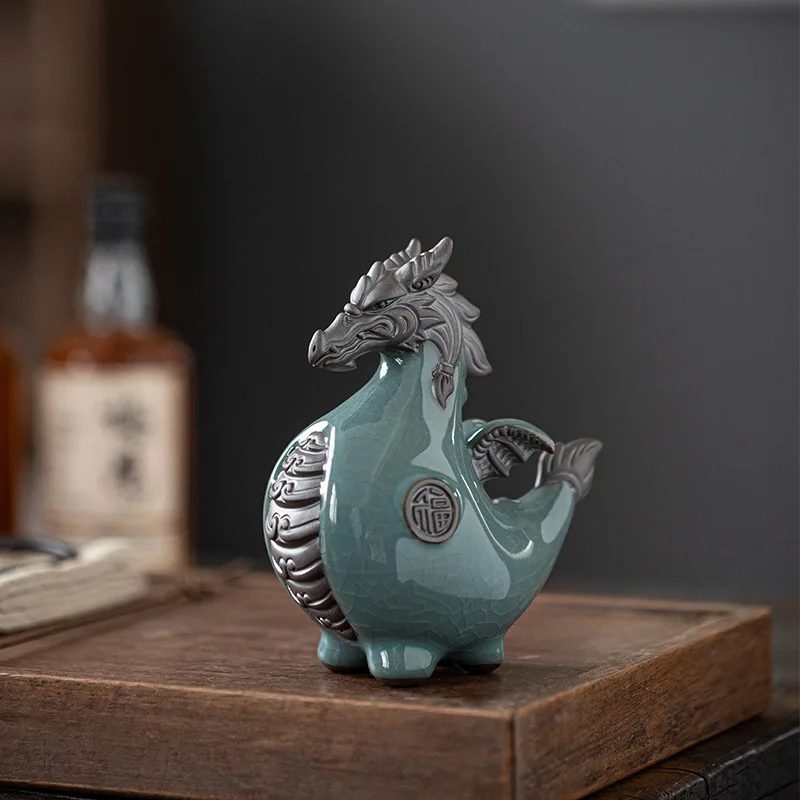 Креативное керамическое украшение в виде лошади-дракона, Духа, Удачного входа в гостиную, Винного шкафа, Украшения рабочего стола офиса в виде Зодиакального Дракона Изображение 0