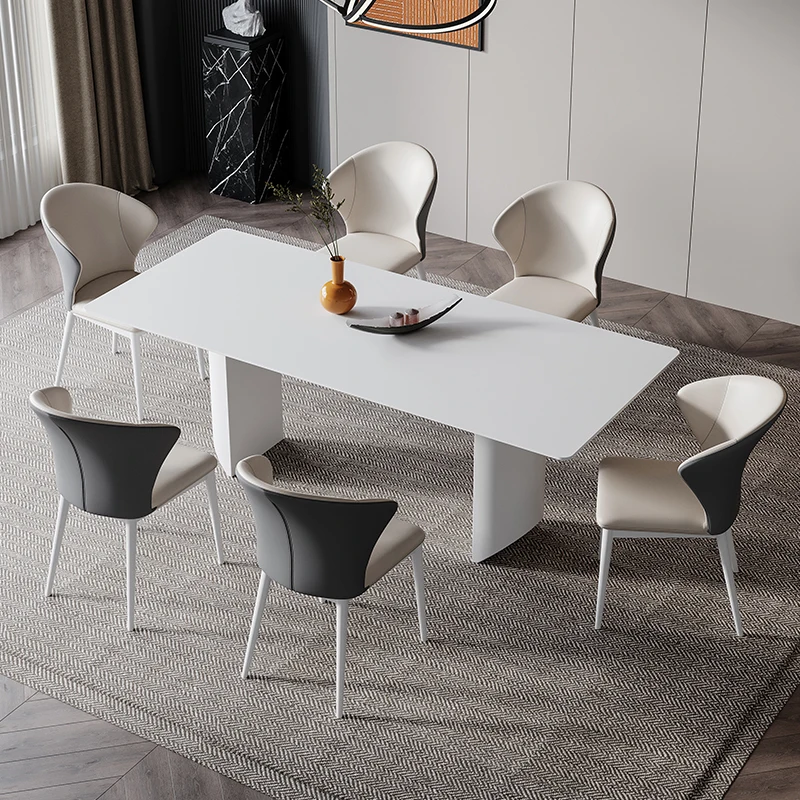 Обеденный стол Сочетание стульев Столовая Современный дизайн Чайные столики из каменной плиты Mesas De Centro для салона мебели для гостиной Изображение 0