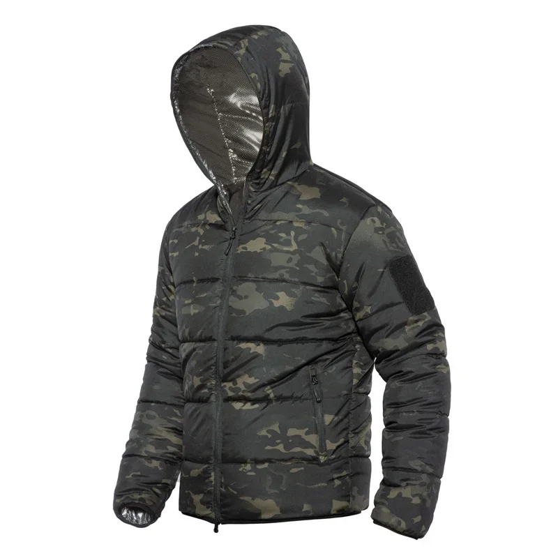 Тактическая зимняя куртка, мужские военные камуфляжные куртки с капюшоном, мужские легкие теплые мужские пальто на открытом воздухе, большие размеры S-5XL Изображение 0