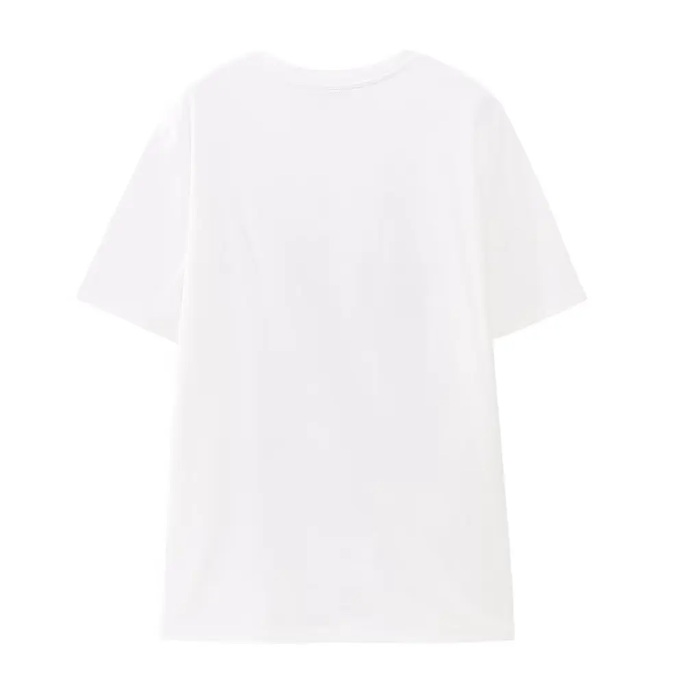 Dave & Di England Винтажные белые модные уличные футболки с ручной росписью для девочек, женские футболки с круглым вырезом и мультяшным рисунком, повседневные для Изображение 1