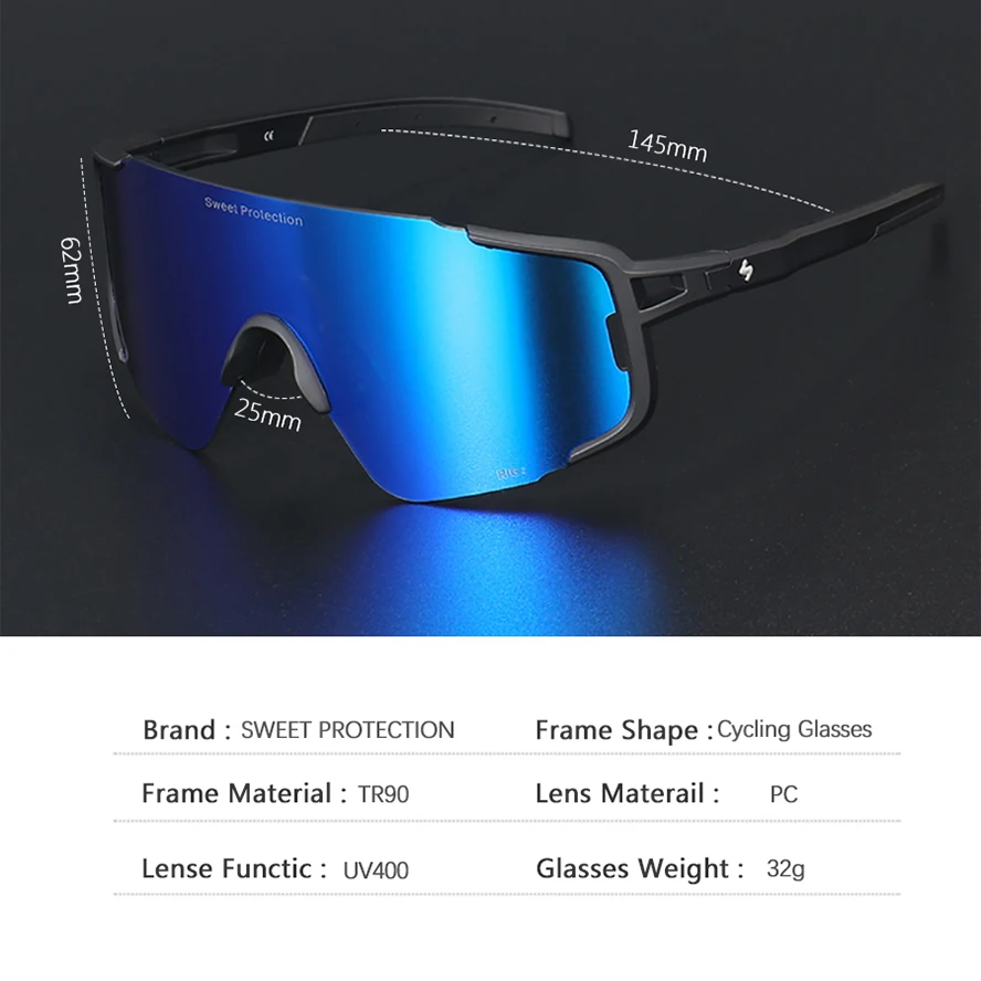 Sweet Protection, Солнцезащитные очки для велоспорта с 4 линзами, Женщины, Мужчины, Спорт на открытом воздухе, Бег, Верховая езда, Солнцезащитные очки, MTB, Шоссейный велосипед, Очки Изображение 1