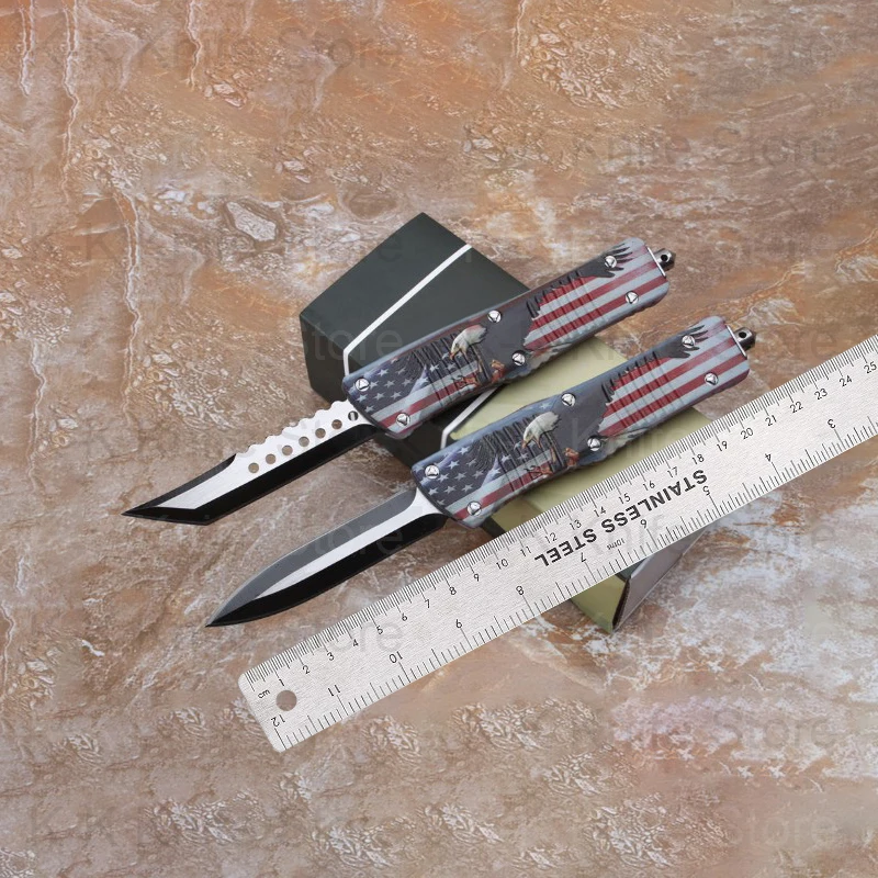 Нож Micro OTF Tech Combat Troo серии 440 с лезвием из стали твердостью 57HRC с ручкой из цинково-алюминиевого сплава; нож для самообороны на открытом воздухе. Изображение 1
