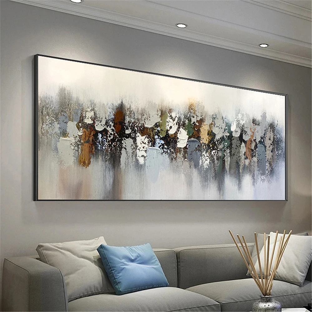 Оригинальная 3D Абстрактная Красочная Картина маслом на заказ Современная текстура настенного искусства для украшения дома в гостиной Изображение 1