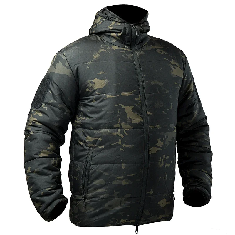 Тактическая зимняя куртка, мужские военные камуфляжные куртки с капюшоном, мужские легкие теплые мужские пальто на открытом воздухе, большие размеры S-5XL Изображение 1