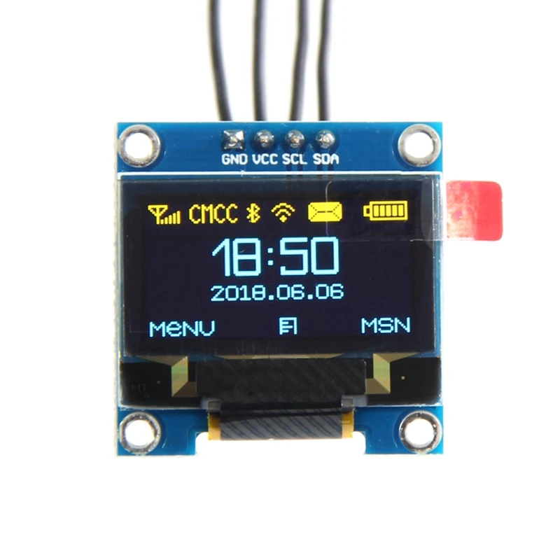 0,96 Дюймовый IIC I2C Последовательный GND 128X64 OLED LCD Светодиодный Дисплейный Модуль SSD1306 для Arduino Kit Синий Дисплей Изображение 2