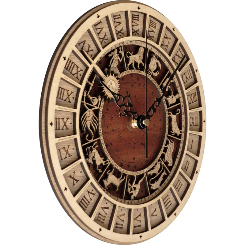 30 см Венецианские Астрономические Деревянные Часы Креативные Настенные Часы Кварцевые Часы Двенадцать Созвездий Настенные Часы Гостиная Домашний Декор Изображение 2