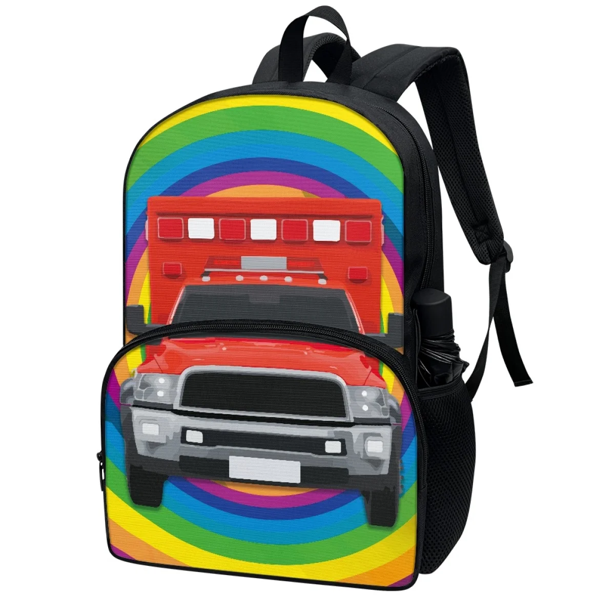 FORUDESIGNS/ Школьные сумки с рисунком радужного мультяшного автомобиля, рюкзаки для учащихся начальной школы, простые водонепроницаемые сумки для книг, разнообразные сумки Изображение 2