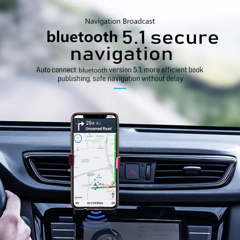 Автомобильный Bluetooth-приемник с FM-передатчиком 5.1, автомобильный Bluetooth-адаптер громкой связи, вызов Изображение 2