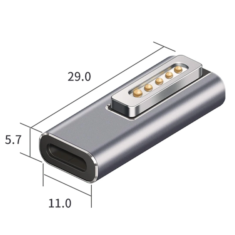 Для ноутбука Apple MAC Type-C Женский Магнитный адаптер для ноутбука с индикатором PD Trick Adapter для Magsafe2 Изображение 2