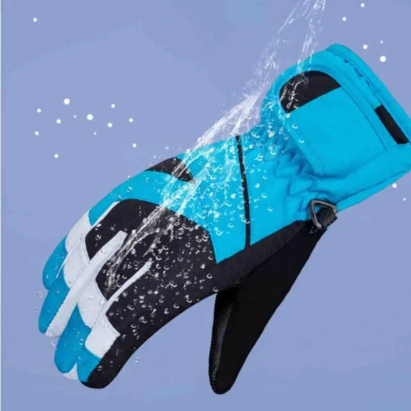 Зимние перчатки для детей, Ветрозащитные Водонепроницаемые Противоскользящие варежки для малышей, перчатки для катания на лыжах и сноуборде, уличные перчатки для мальчиков Изображение 2