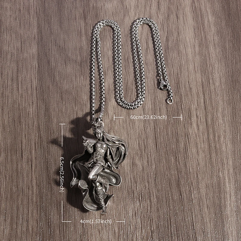 Ретро Креативная статуя Богини мира, Посланник, очаровательное ожерелье для мужчин и женщин, трендовое очаровательное панк-ожерелье, ювелирный подарок Изображение 2
