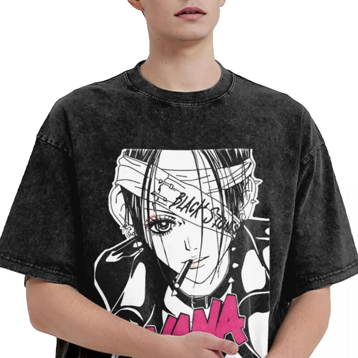 Футболки Nana Osaki, футболка оверсайз в стиле хип-хоп, аниме, Манга, винтаж для мужчин, женские топы, уличная летняя футболка Изображение 2