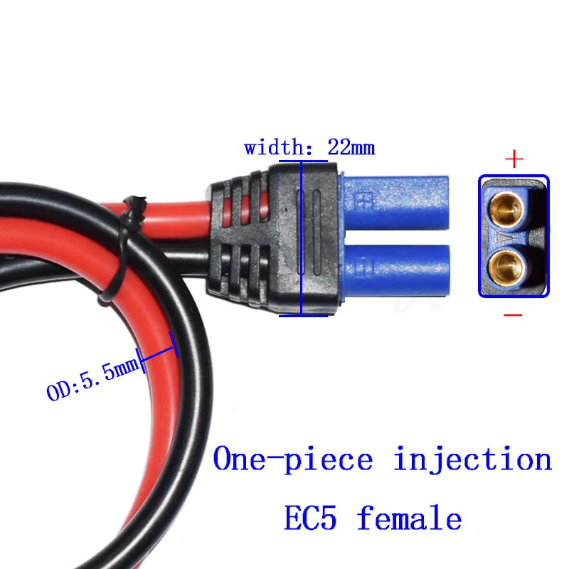 40 см 10AWG Разъем EC5 от розетки до уплотнительного кольца Кабельный разъем для подключения силового провода Удлинительный кабель Силиконовый шнур Аварийный кабель для подключения аккумулятора Изображение 3