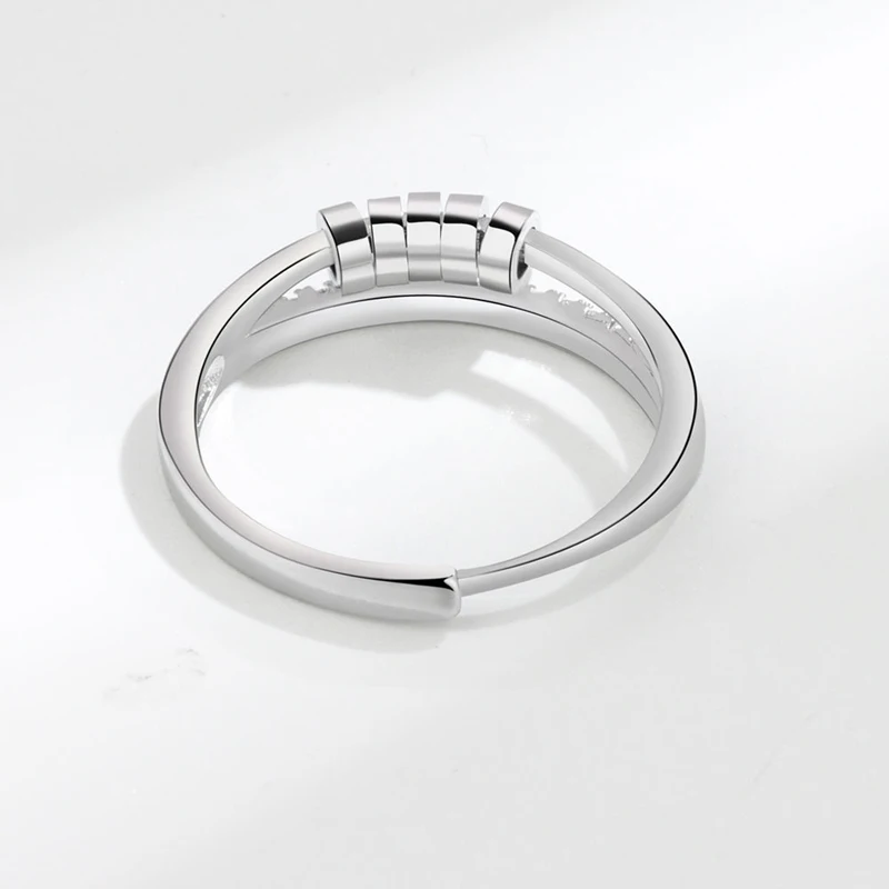 Геометрическое кольцо KOFSAC, подвижные бусины, кольца для женщин, ювелирные изделия из стерлингового серебра 925 пробы, женское модное кольцо с цирконием в 2022 году Изображение 3