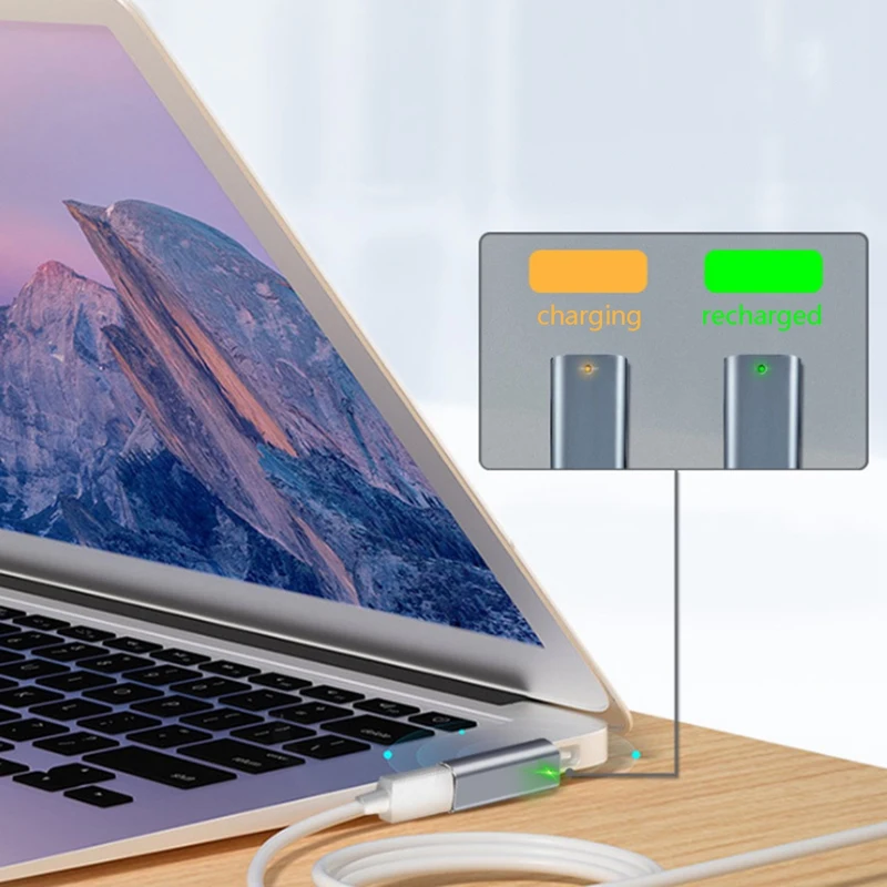 Для ноутбука Apple MAC Type-C Женский Магнитный адаптер для ноутбука с индикатором PD Trick Adapter для Magsafe2 Изображение 3