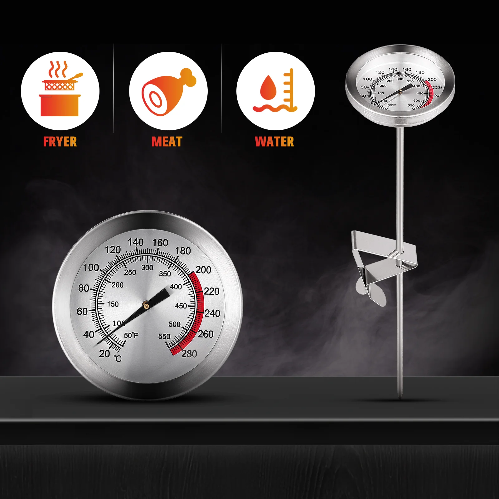 Кулинарный Термометр Кухонный Термометр для Мяса, считывающий Показания Термометра, Зонд Из Нержавеющей Стали, Термометр Для жарки Индейки, Термометр Изображение 3