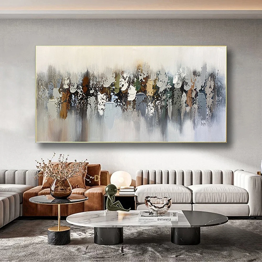 Оригинальная 3D Абстрактная Красочная Картина маслом на заказ Современная текстура настенного искусства для украшения дома в гостиной Изображение 3