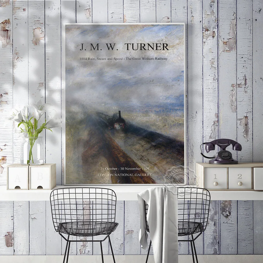 Винтажный Выставочный Плакат Jmw Turner 1976, Художественные Принты Turner Rain Steam And Speed The Great Western Railway, Декор в романтическом стиле Изображение 4