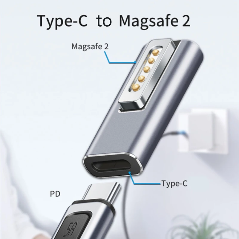 Для ноутбука Apple MAC Type-C Женский Магнитный адаптер для ноутбука с индикатором PD Trick Adapter для Magsafe2 Изображение 4