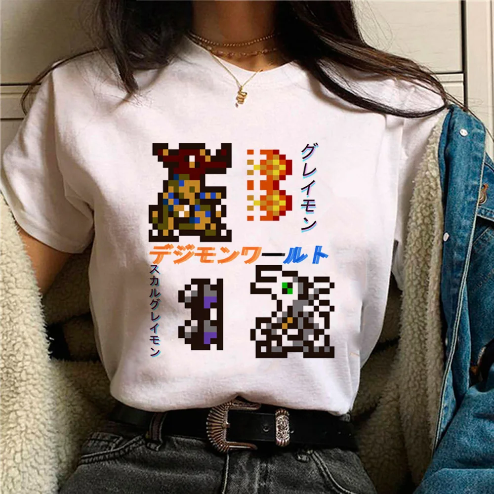 Женская футболка Digimon в стиле аниме harajuku, женская графическая уличная одежда, японская одежда Изображение 4
