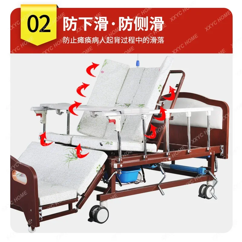 Кровать для кормления из массива дерева в доме престарелых, в больнице, для пожилых парализованных пациентов, терапевтическая кровать, ручная кровать для кормления из массива дерева Изображение 4
