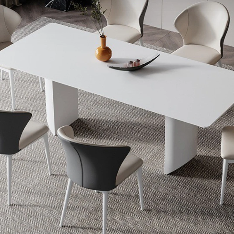 Обеденный стол Сочетание стульев Столовая Современный дизайн Чайные столики из каменной плиты Mesas De Centro для салона мебели для гостиной Изображение 4