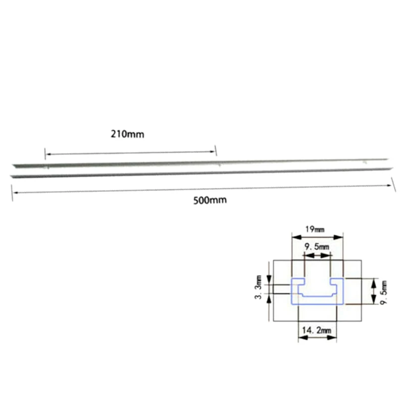 3X Алюминиевый стержень-слайдер с Т-образными направляющими и Т-образным пазом, приспособление для кондуктора для настольной пилы, калибровочный стержень (500 мм) Изображение 5