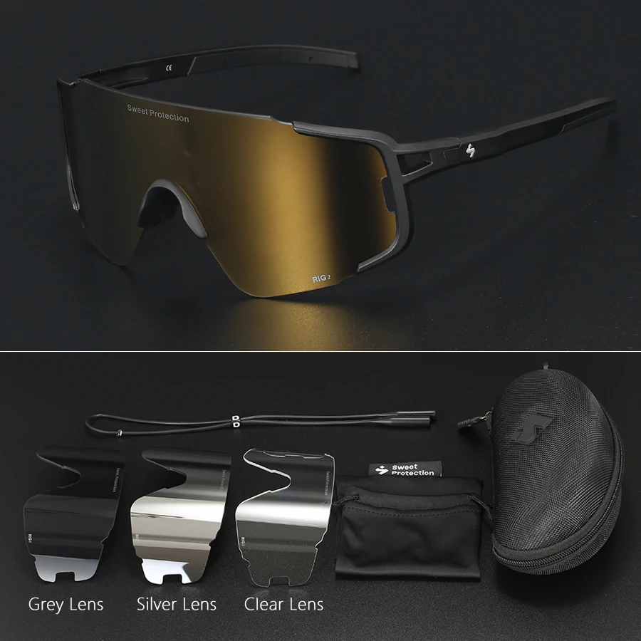 Sweet Protection, Солнцезащитные очки для велоспорта с 4 линзами, Женщины, Мужчины, Спорт на открытом воздухе, Бег, Верховая езда, Солнцезащитные очки, MTB, Шоссейный велосипед, Очки Изображение 5