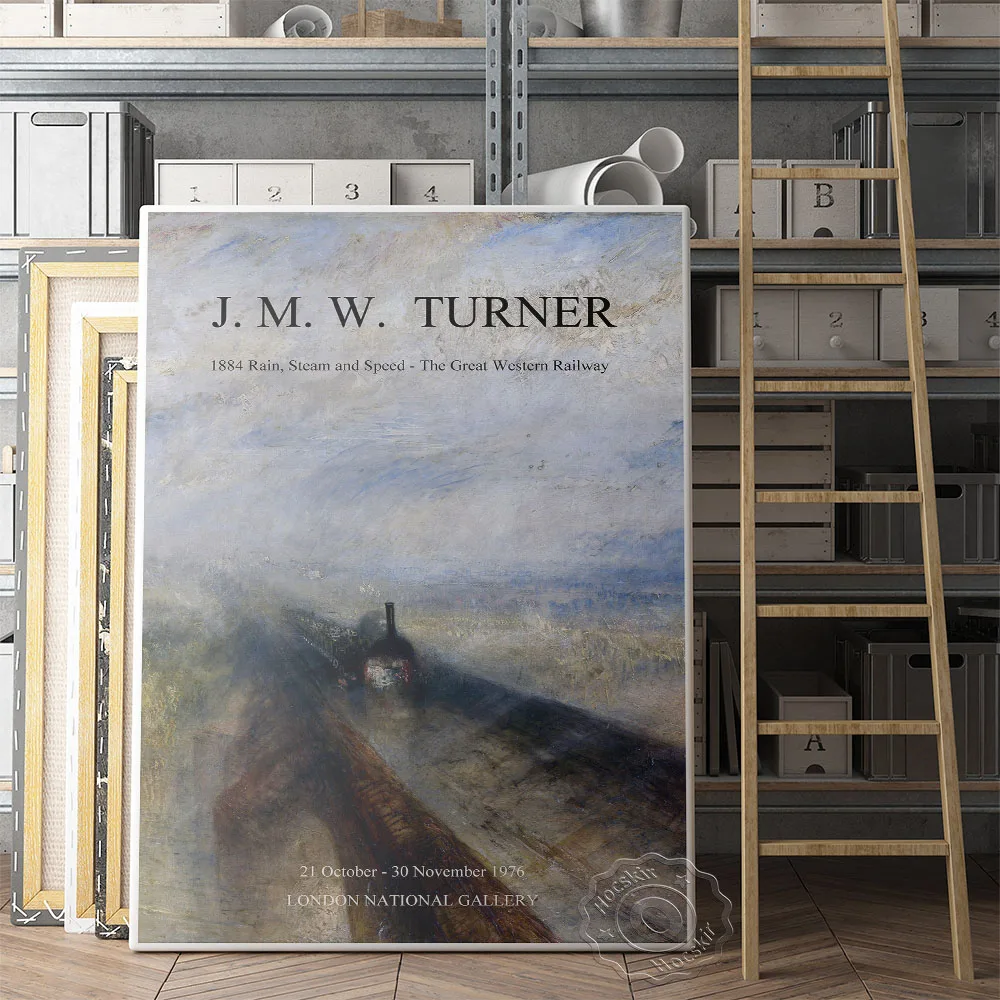 Винтажный Выставочный Плакат Jmw Turner 1976, Художественные Принты Turner Rain Steam And Speed The Great Western Railway, Декор в романтическом стиле Изображение 5