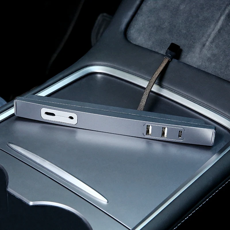Для Tesla Model 3 Model Y USB-концентратор, Док-станция, автомобильное USB-зарядное устройство, Многопортовый адаптер центральной консоли, Запасные Части Изображение 5