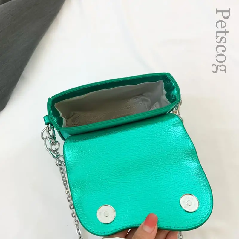 Сумки через плечо для женщин 2023 Y2K Зеленая мини-сумочка, глянцевая сумка через плечо из искусственной кожи, роскошные брендовые женские сумки для подмышек, серебро Изображение 5
